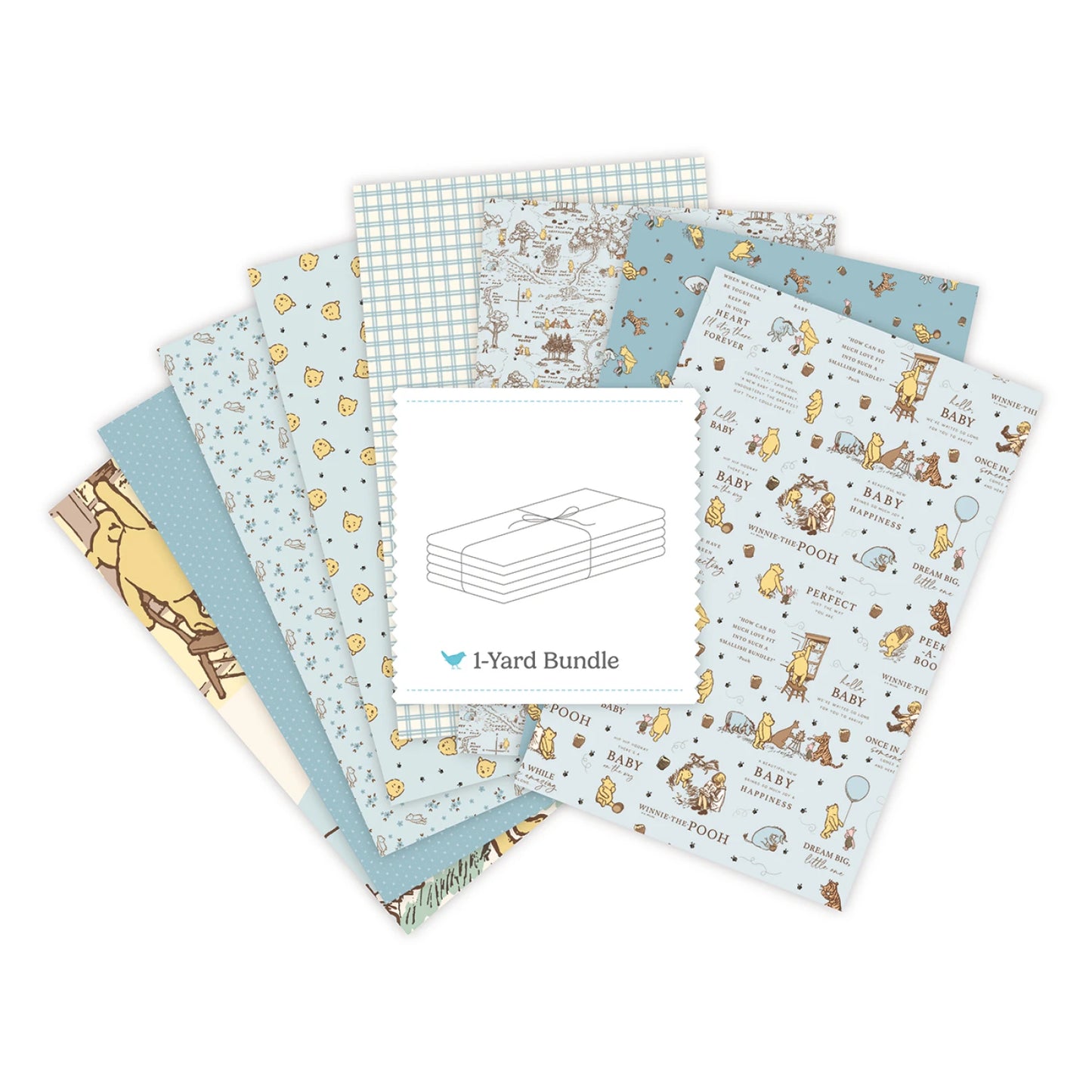 Winnie-the-Pooh Baby 1 Yard Bundle Blue, 8 Pcs.