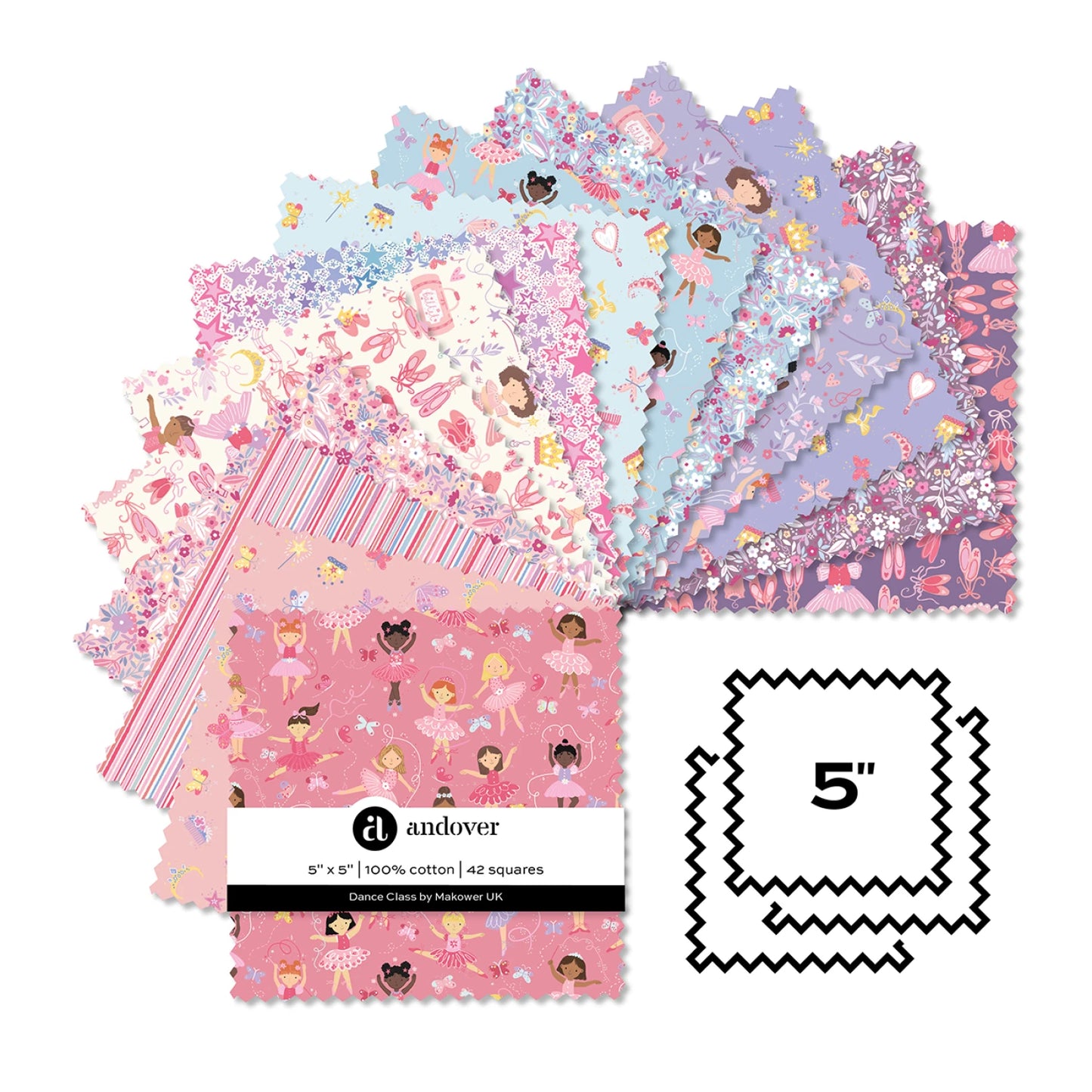 Dance Class 5 Inch Square 42 Cuts Each