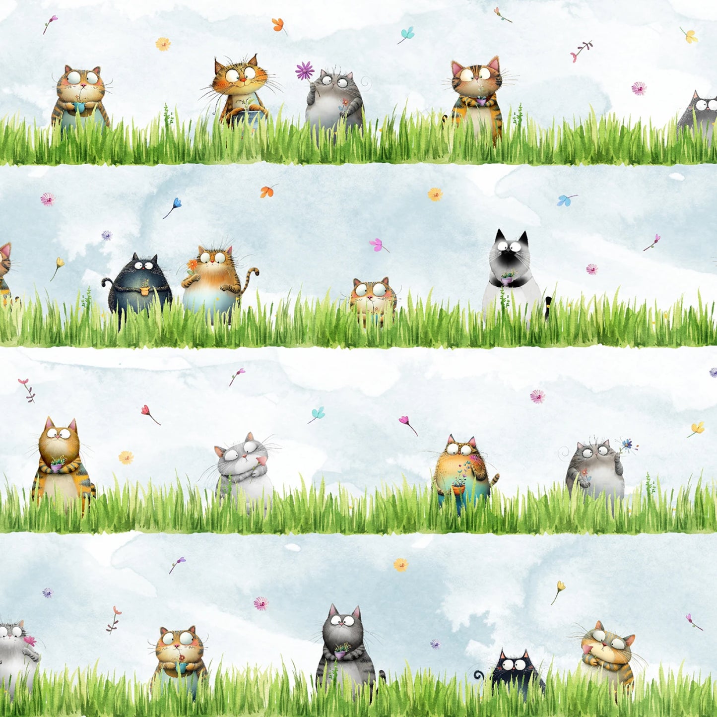 Herding Cats - Ice Mini Lawn Stripe