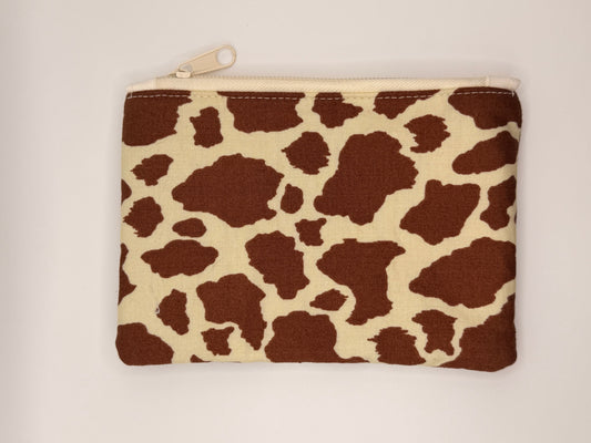 Brown Cow print zipper wallet