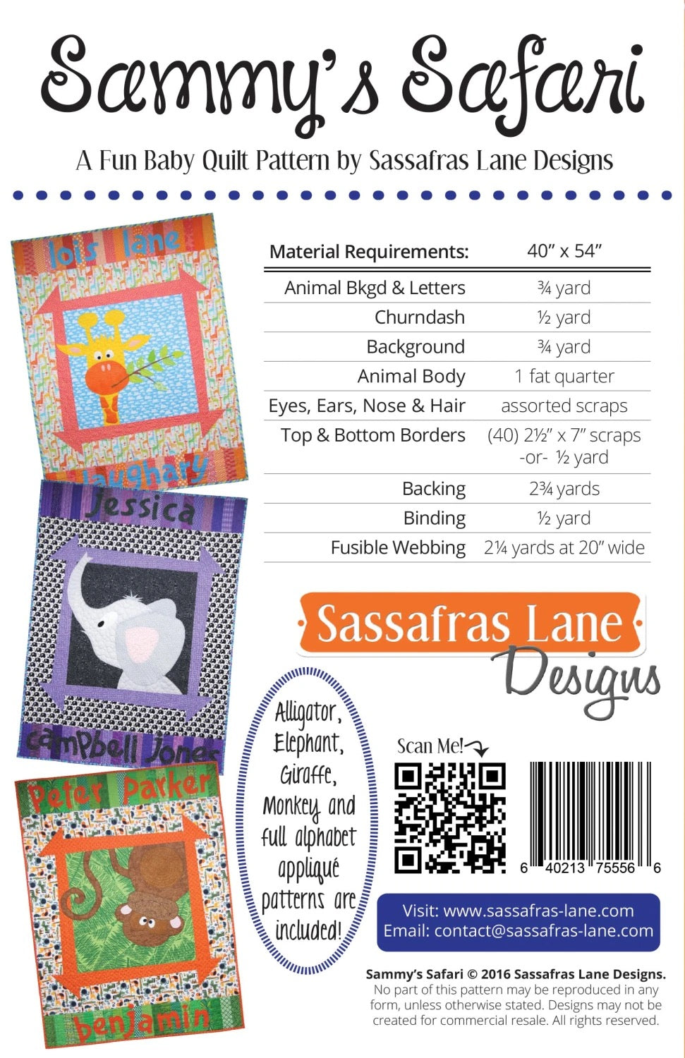 Sammy's Safari quilt pattern